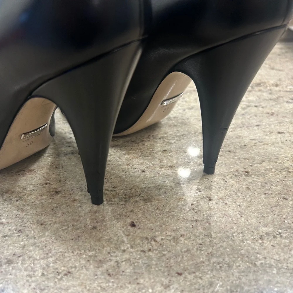 Authentic GUCCI Black Nappa Charlotte Bow Pumps - Picture 6 of 8